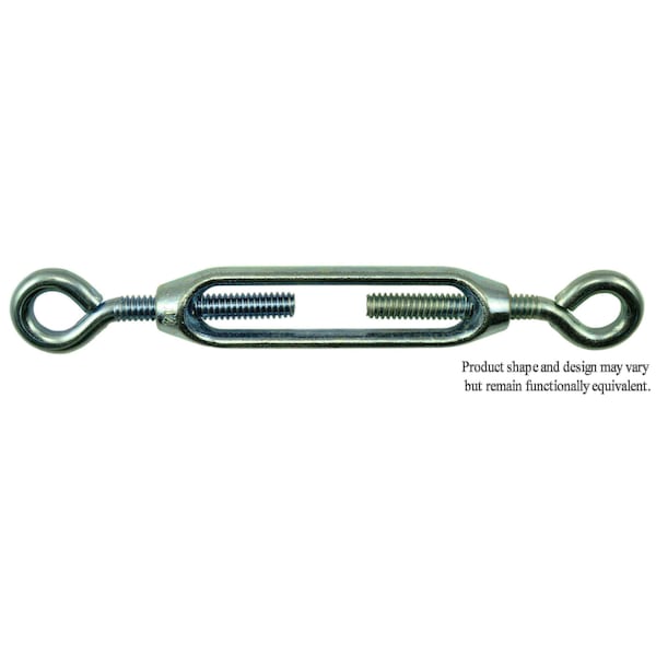 Midwest Fastener 1/4" x 5-1/4" Zinc Plated Steel Eye-Eye Turnbuckle 10PK 52350 - main